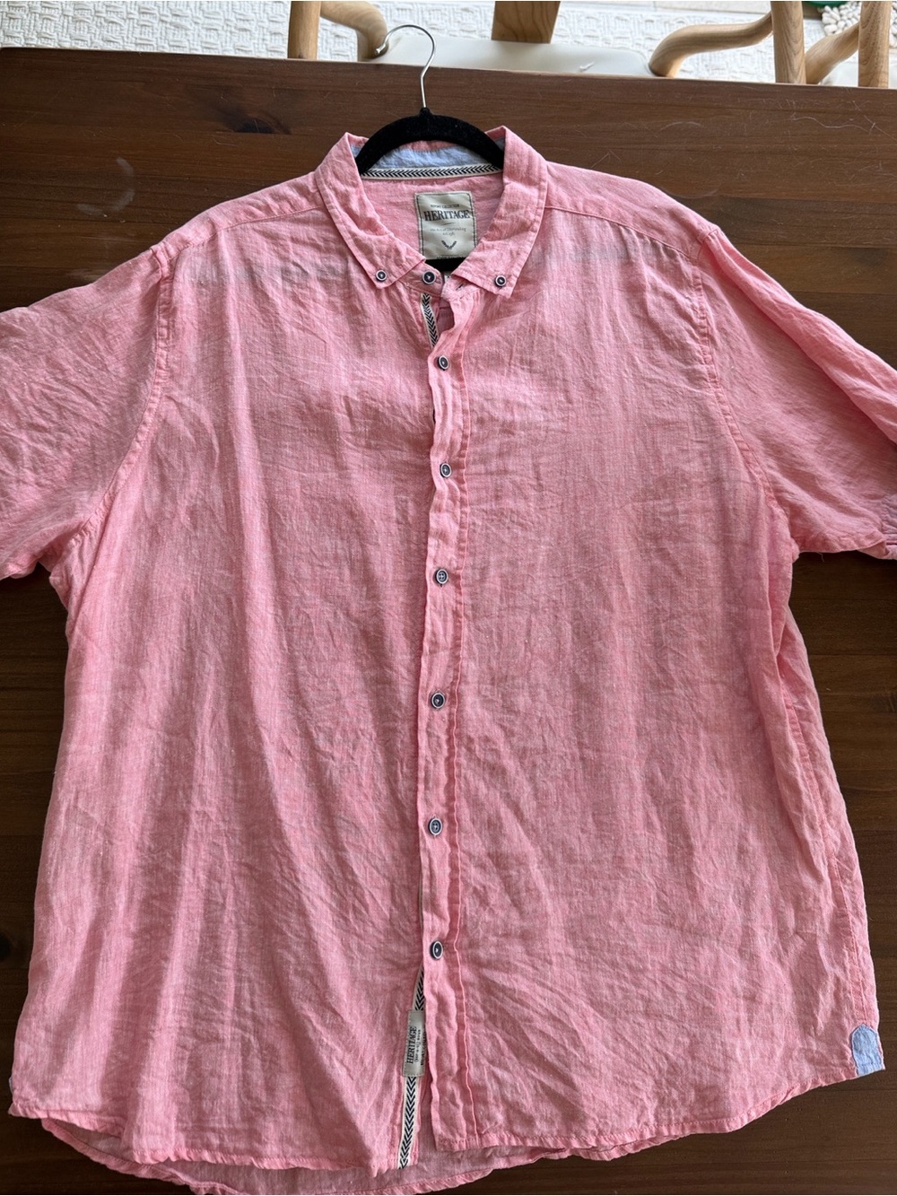 Report Collection Heritage men’s 100% linen casual short-sleeve button-down